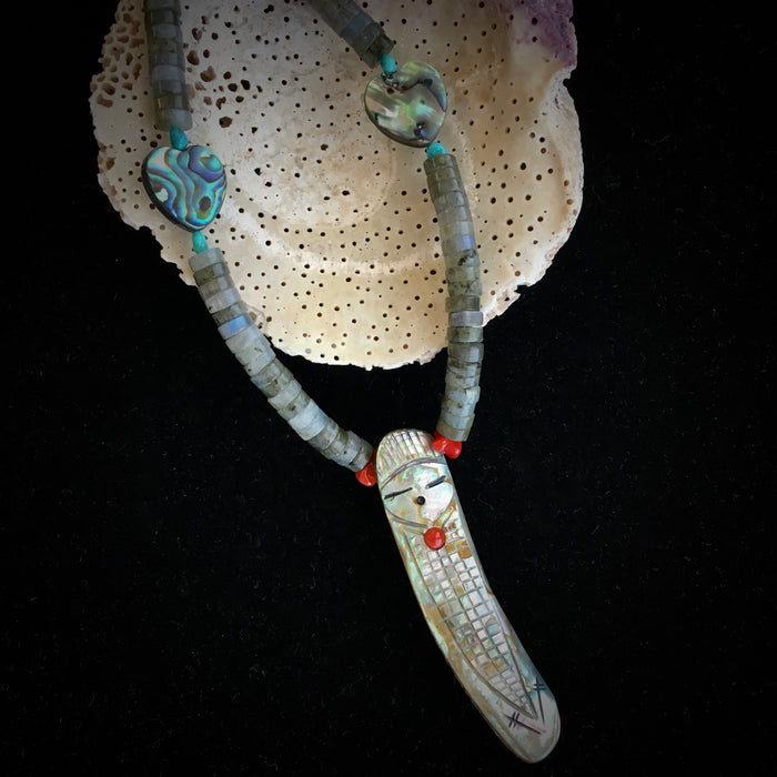 Abalone Shell Reversible Maiden Necklace, by Jovanna Poblano