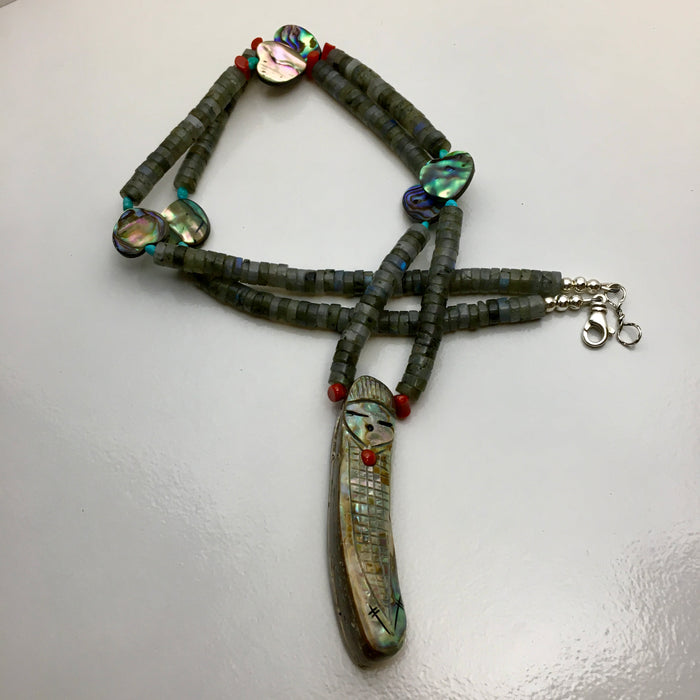 Abalone Shell Reversible Maiden Necklace, by Jovanna Poblano
