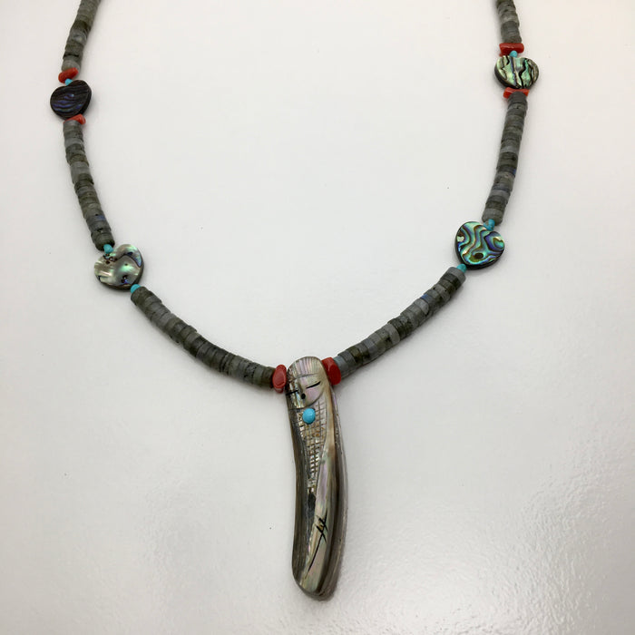 Abalone Shell Reversible Maiden Necklace, by Jovanna Poblano