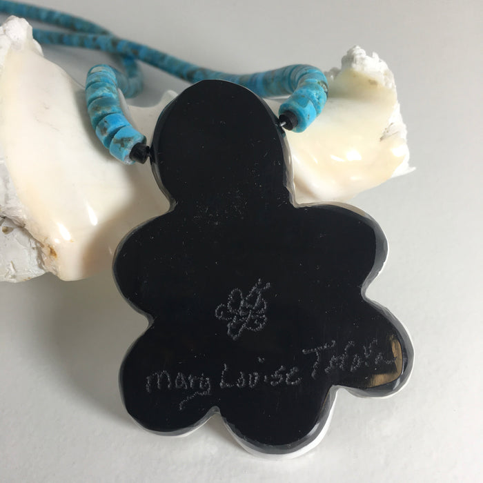 Centered World Swirl Mosaic Inlay Necklace, by Mary Louise Tafoya