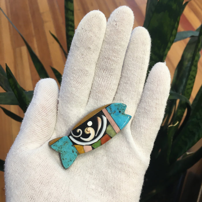 High Tide Fish Pin or Pendant, by Mary Louise Tafoya