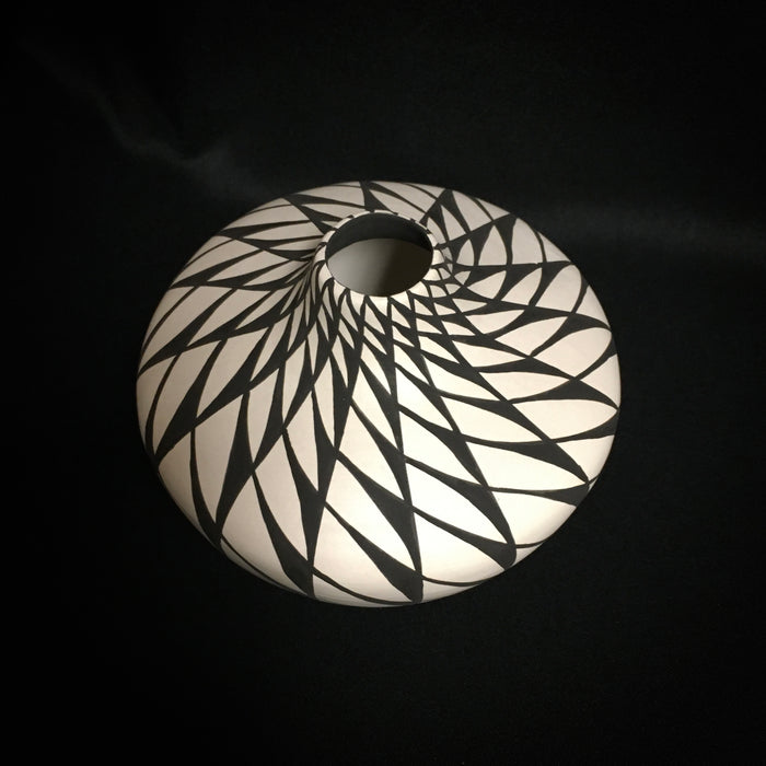 Acoma Fine Line Black on White Pottery, by Sandra Victorino