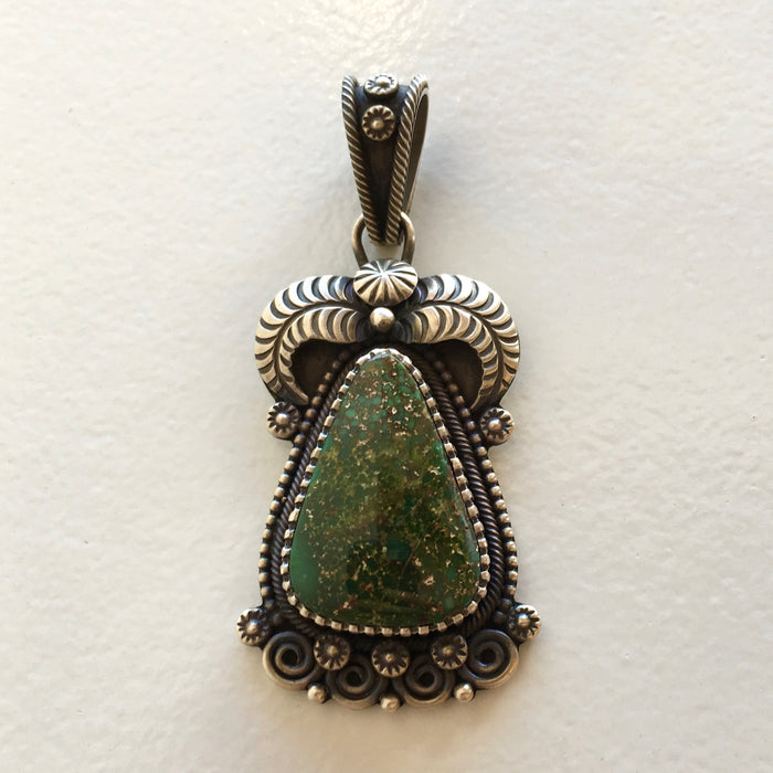Turquoise Mountain and Silver Pendant, by Ivan Howard