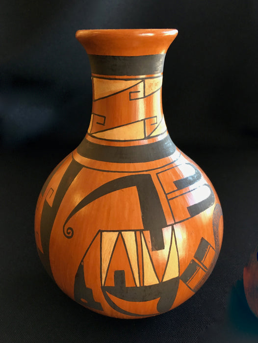 Lightening Hopi-Tewa Pottery Vase, by Dorothy Ami
