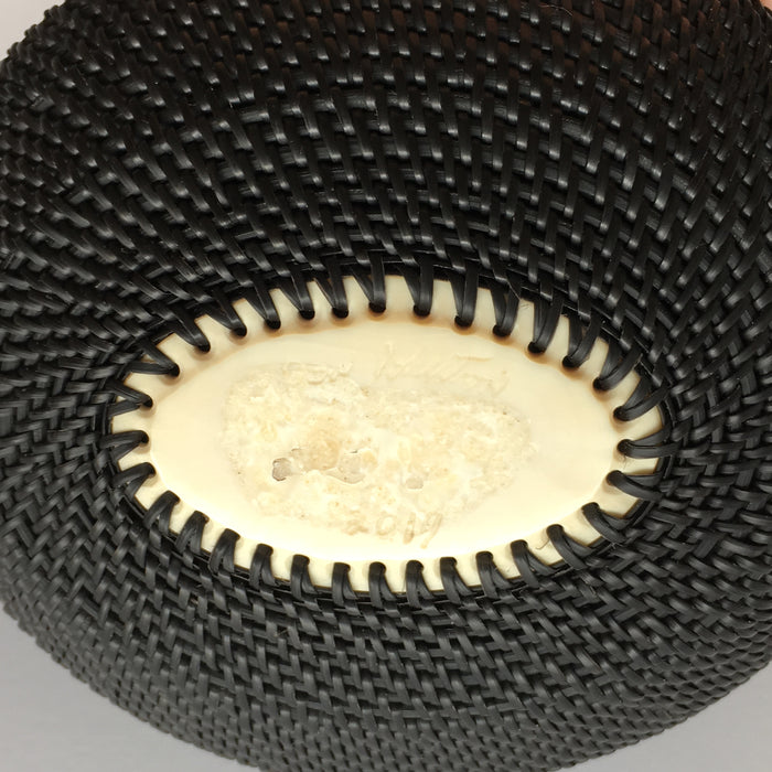 Baleen Basket with Walrus Ivory Finial, by Don Johnston