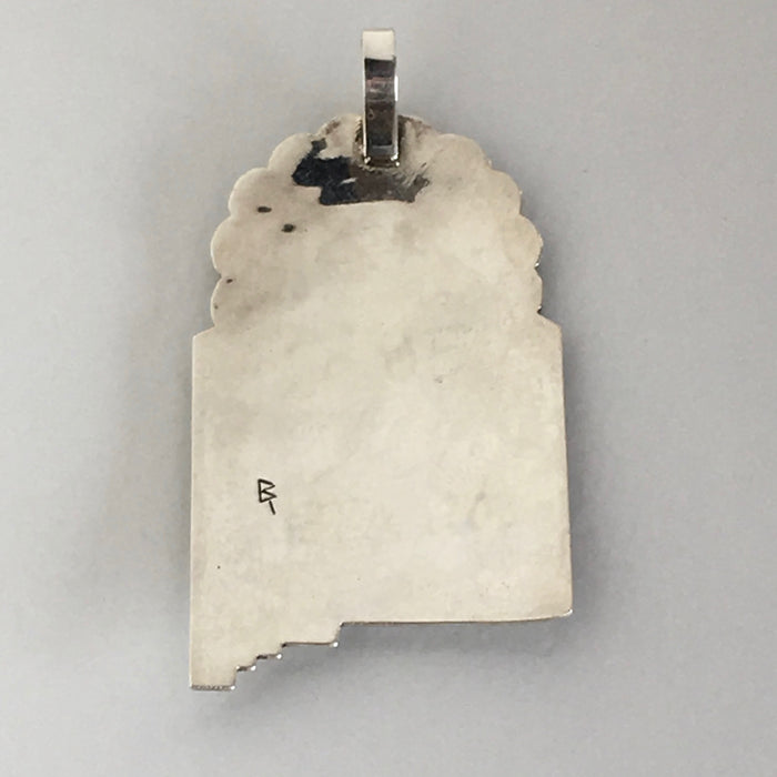 Kokopelli Brings the Spring, Hopi Silver Pendant,  by Berra Tawahongva
