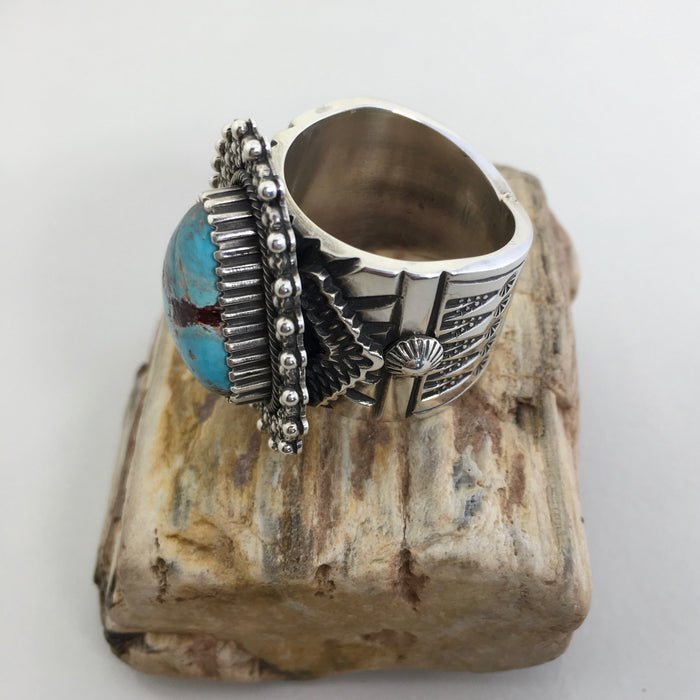 Lavender Pit Bisbee Turquoise and Silver Ring, by Ivan Howard