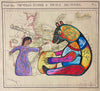 Antique Map art at Raven Makes Gallery Homelands Collection, Indigenous narrative ledger art on maps, Decolonizing the Map