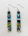 Mosaic Earrings, by Warren Nieto, Inlayed Turquoise and stones