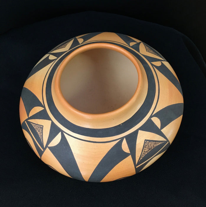 Water Symbols and Abstracts Hopi Pot, by Garret Maho, hand dug pottery, Hopi, Arizona