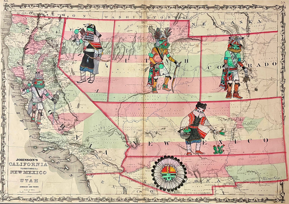 Kachinas' Territory, 1862 Map, by Wilmer Kaye