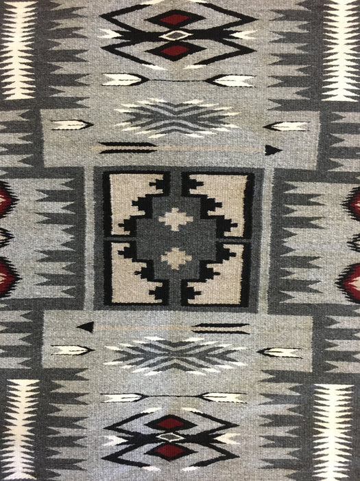 Storm Pattern Navajo Rug, by Lillie Begay