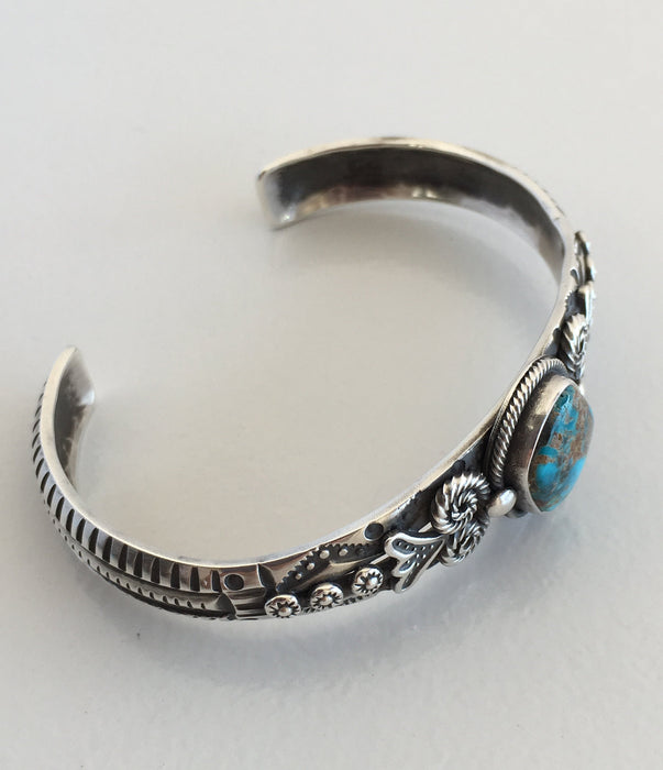 Kingman Turquoise and Silver Bracelet, by Ivan Howard