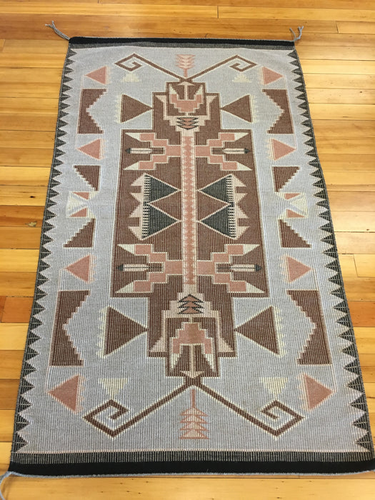 Raised Outline Butterfly Motif Navajo Rug, by Rita Nez