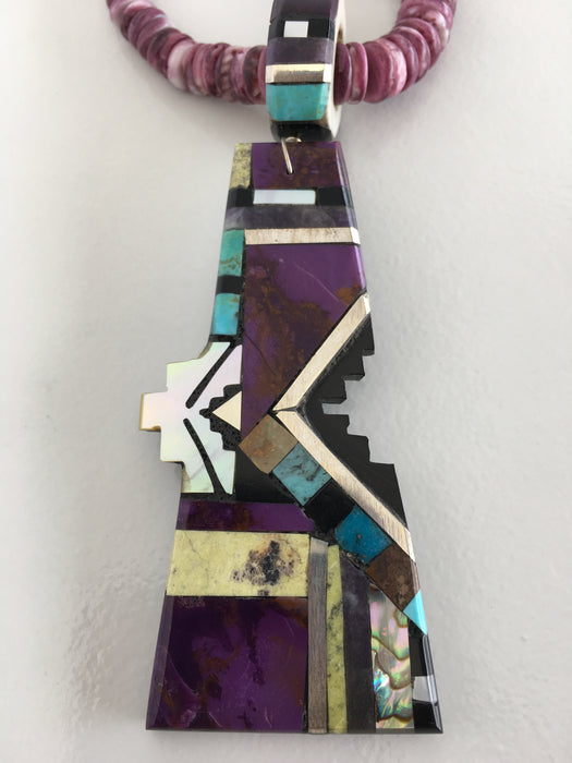 Purple Mosaic Inlay Necklace, by Warren Nieto