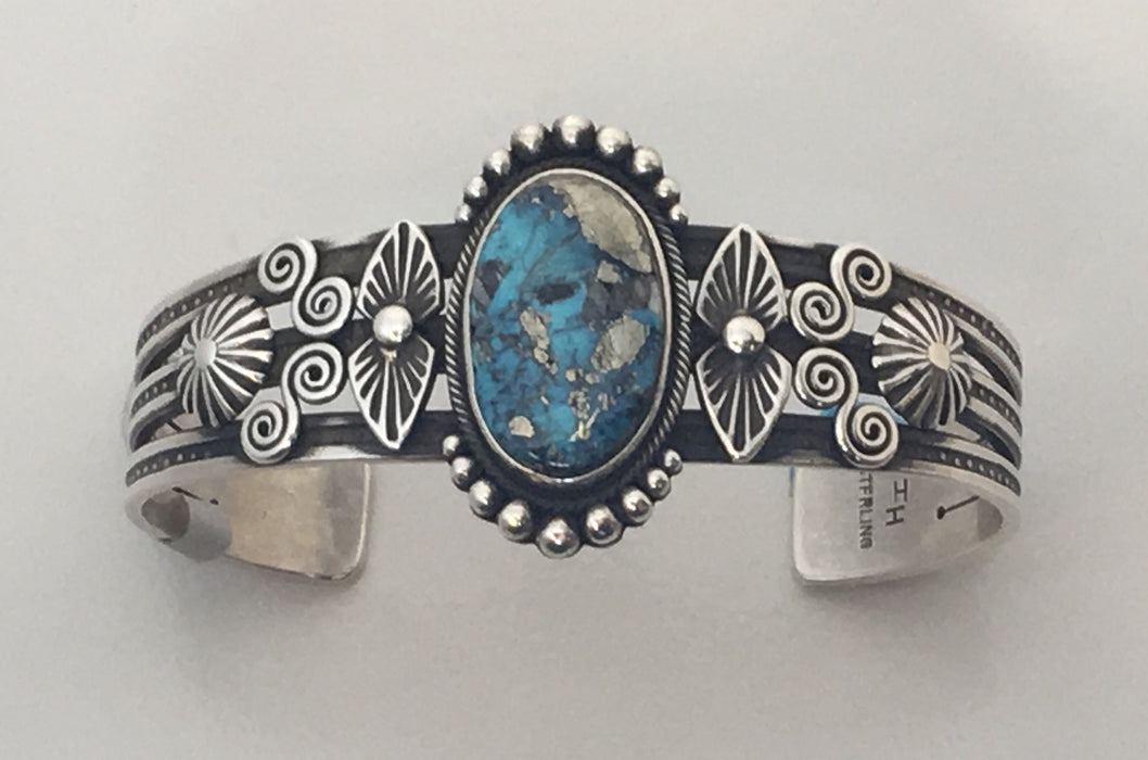Ithaca Peak Turquoise and Silver Bracelet, by Ivan Howard