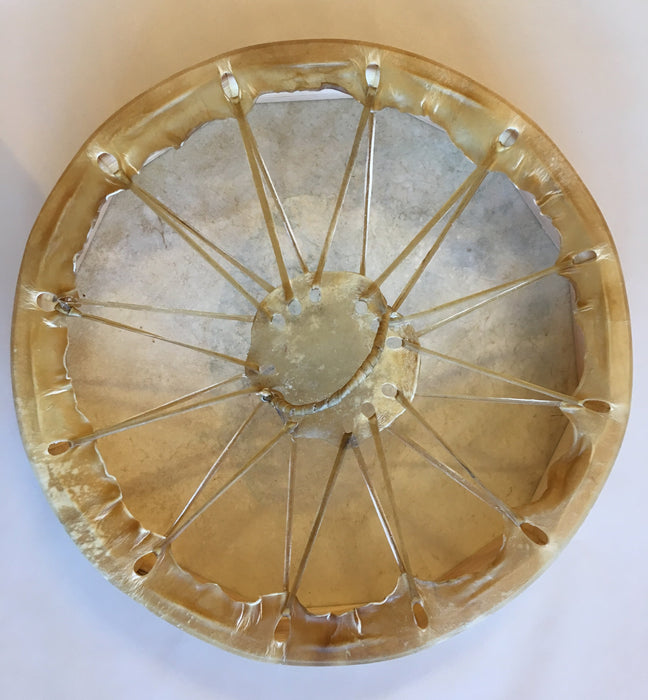 Blue Grandfather Deer Hide Drum, by Doug Yazzie