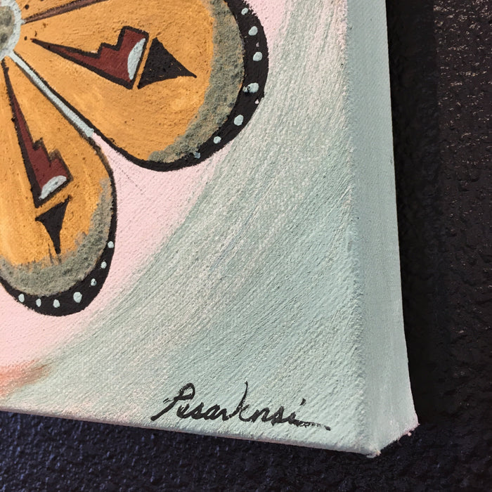 Hopi Flower, Earth Pigment Painting, by Donna Humetewa Kaye (Pesavensi)