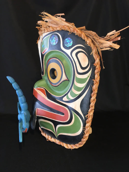Alder Frog and Dragonfly Mask, by Ryan Morin, Pacific Coast Mask