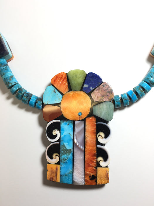 Spectacular Flower Necklace, by Mary Louise Tafoya