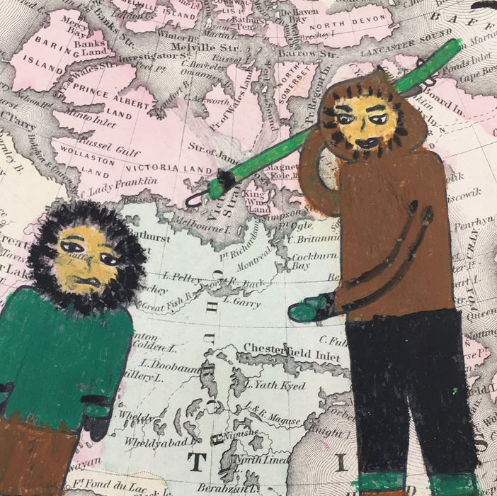 Father and Son Seal Hunt, 1857 Map, by Susie Sita Saila