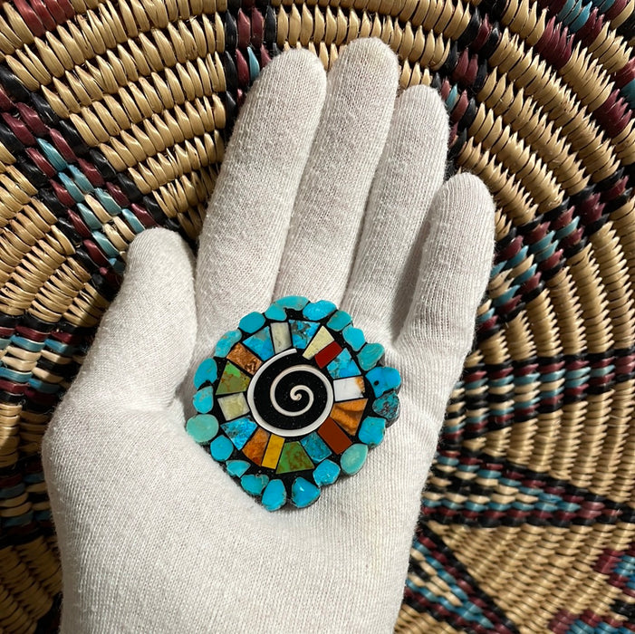 Medicine Wheel Pin or Pendant, by Mary L. Tafoya