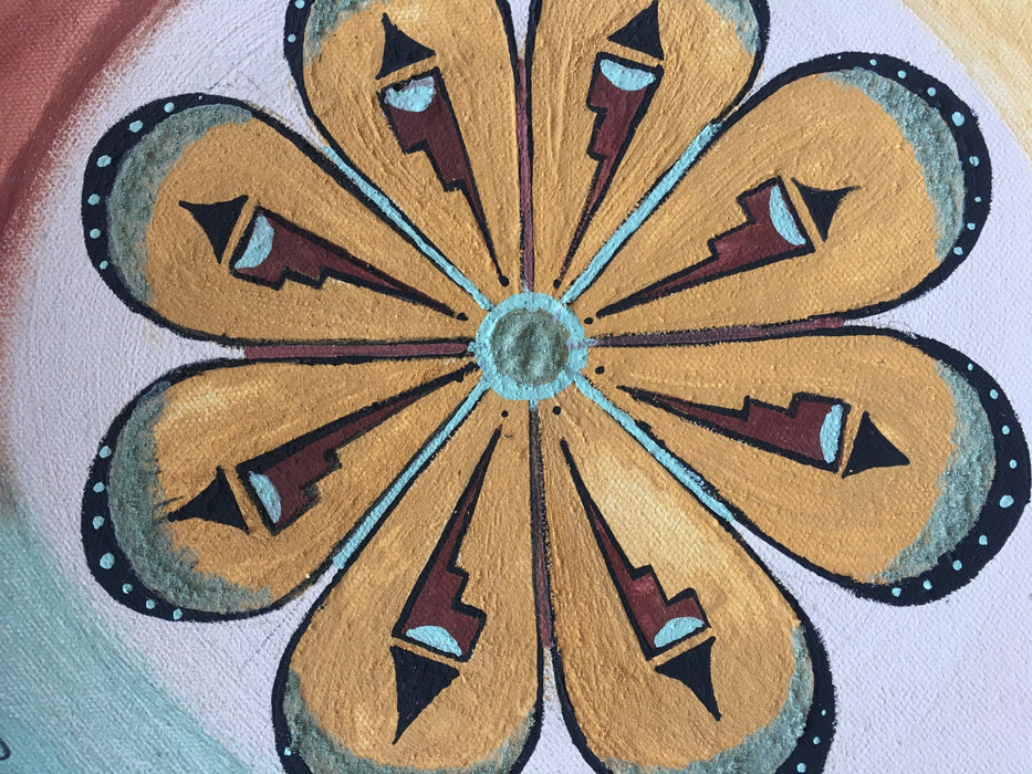 Hopi Painting, by Hopi Artist Donna Humetewa Kaye, Hopi Art Raven Makes Gallery