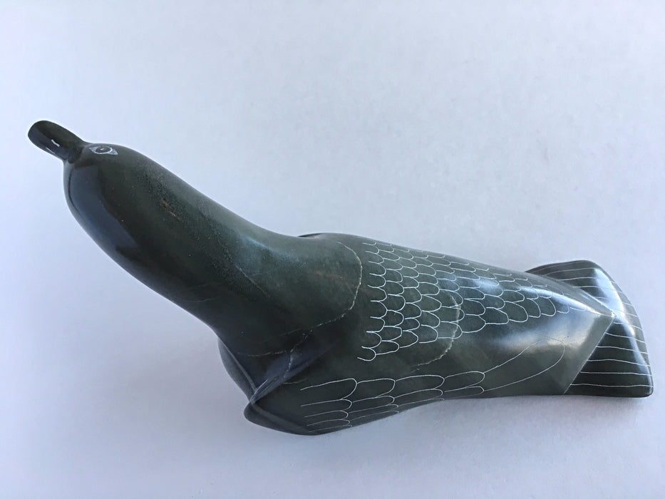 Gentle Bird Inuit Soapstone Carving, by Isaac Eyaituk