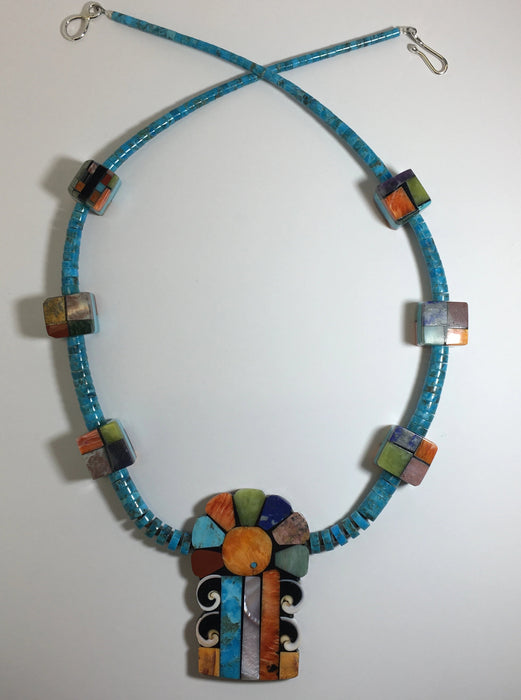 Spectacular Flower Necklace, by Mary Louise Tafoya