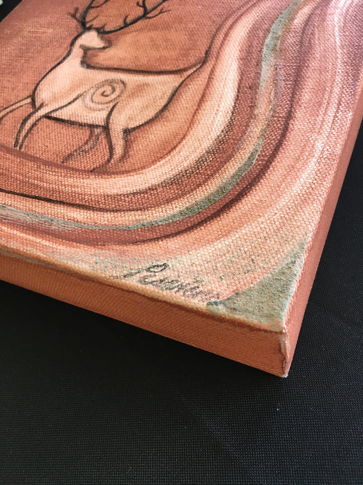 Hopi Deer Spirit Mineral Painting, by Pesavensi (Donna Humetewa Kaye)
