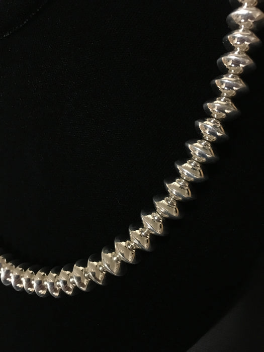 Sterling Silver Rondelle Navajo Pearls, by Mary Tom