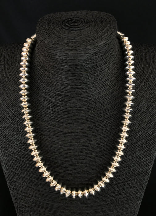 Sterling Silver Rondelle Navajo Pearls, by Mary Tom