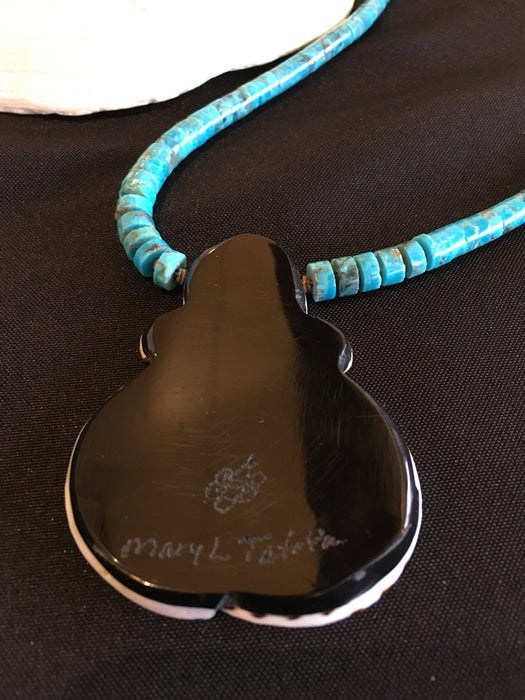Mosaic Inlay Shell Swirls Necklace, by Mary Louise Tafoya