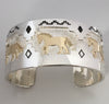Silver and 14k Gold Horse Cuff Bracelet, by Fortune Huntinghorse, Wichita