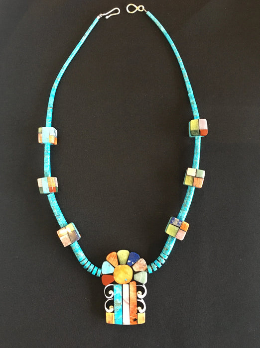 Spectacular Flower Necklace, by Mary Louise Tafoya