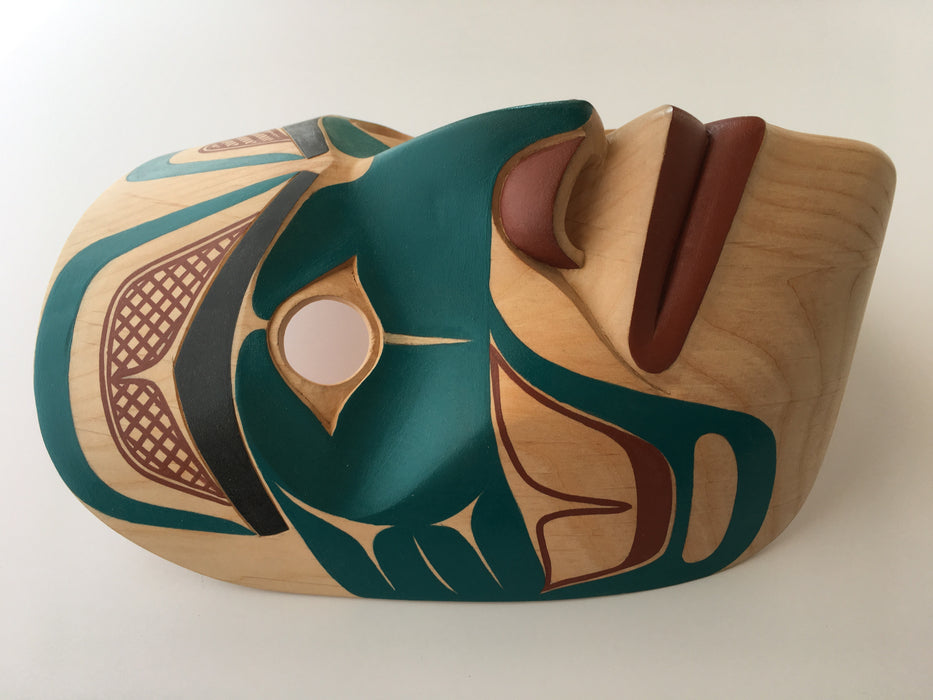 yellow cedar Portrait Mask, by David Boxley