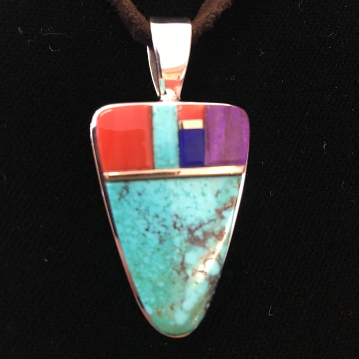 Small Silver Inlay Pendant, by Sonwai