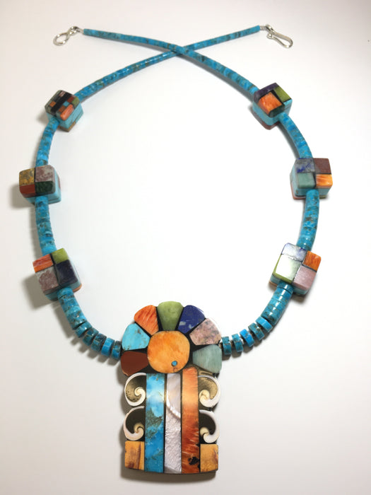Spectacular Flower Necklace, by Mary Louise Tafoya