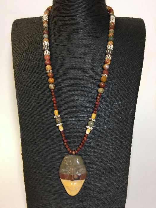 Mixed Marbles Pendant Necklace, by Cliff Fragua