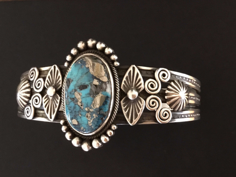 Ithaca Peak Turquoise and Silver Bracelet, by Ivan Howard
