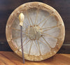 Taos Made, Navajo Painted Deer Hide Drum, by Doug Yazzie