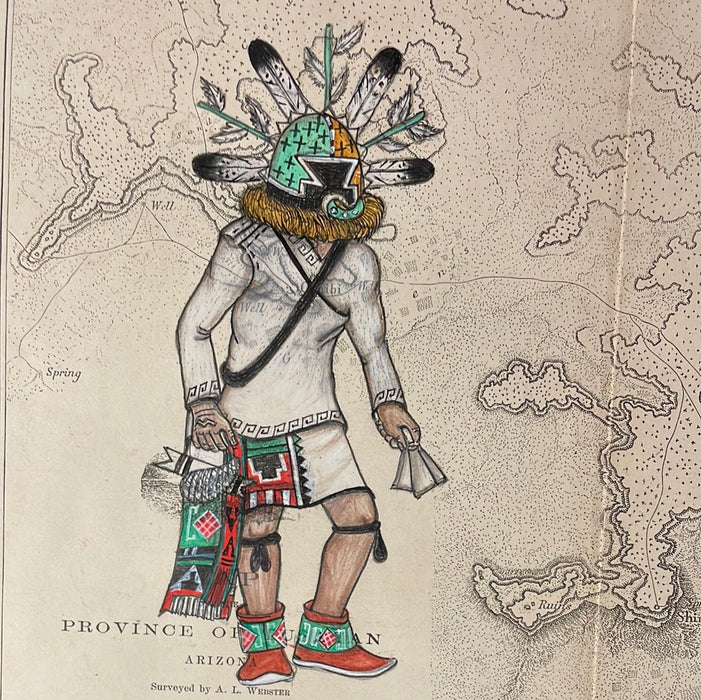 Most Ancient Ones, 1883 Hopi Mesas Map, by Wilmer Kaye, Hopi