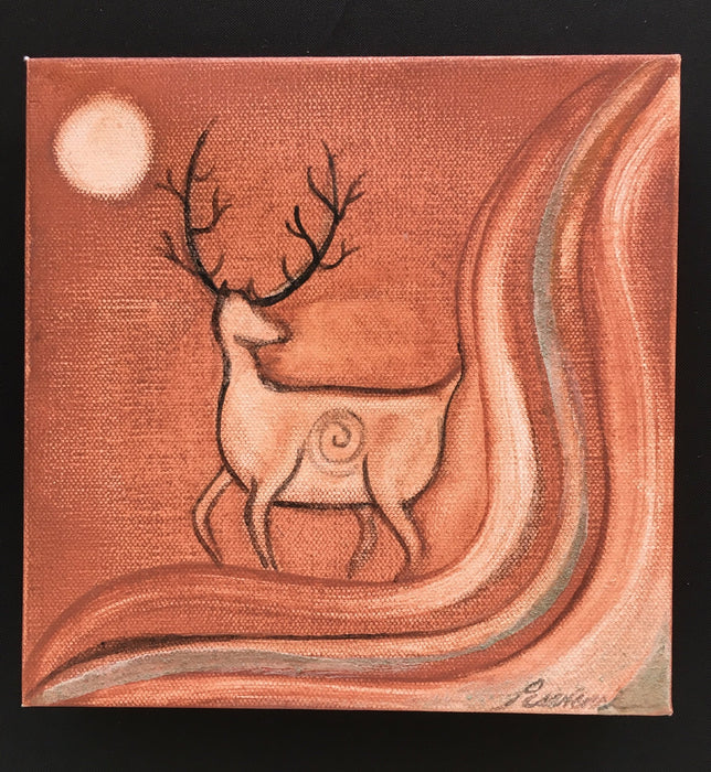 Hopi Deer Spirit Mineral Painting, by Pesavensi (Donna Humetewa Kaye)
