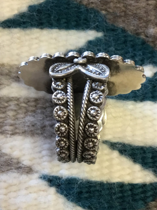 Spiderweb Kingman Turquoise Ring, by Ivan Howard