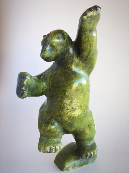 Inuit Dancing Bear, Serpentine Bear Inuit Carving