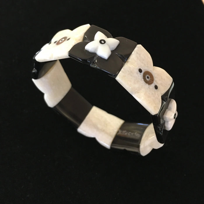 Walrus Ivory and Baleen Bracelet, by Stanley Tocktoo, Inupiat