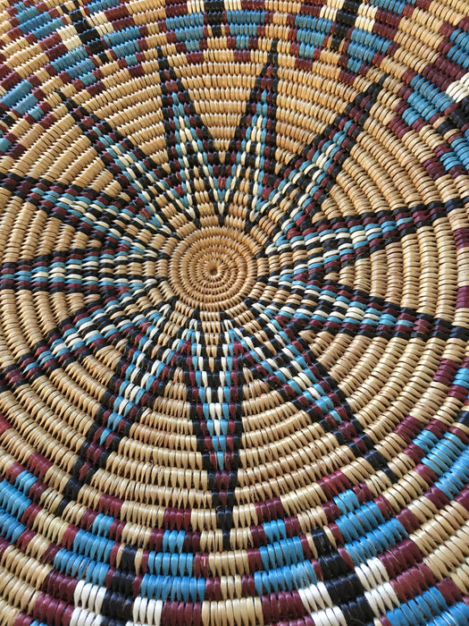 Blue Butterflies and Star Burst Navajo Basket, by Elsie Holiday