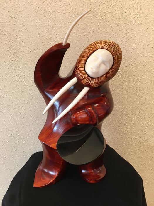 Transforming Walrus Drummer, by Mark and John Tetpon, Inupiat