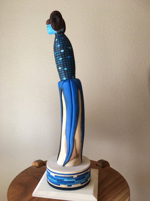 Blue Corn Maiden Zuni Kachina Doll, by Gregg Lasiloo