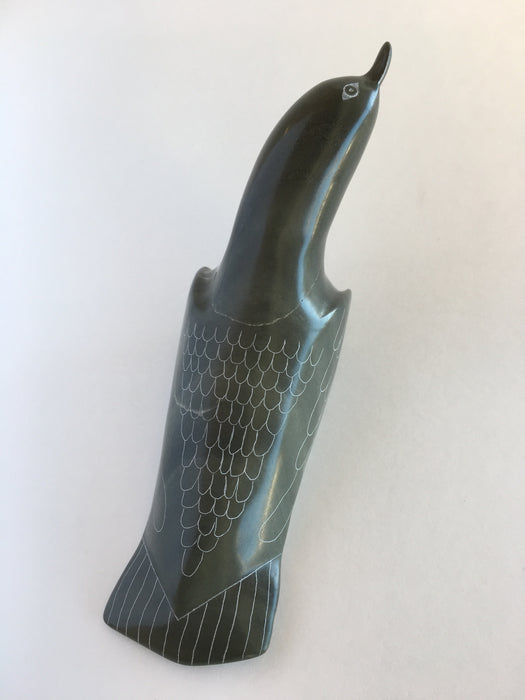 Gentle Bird Inuit Soapstone Carving, by Isaac Eyaituk